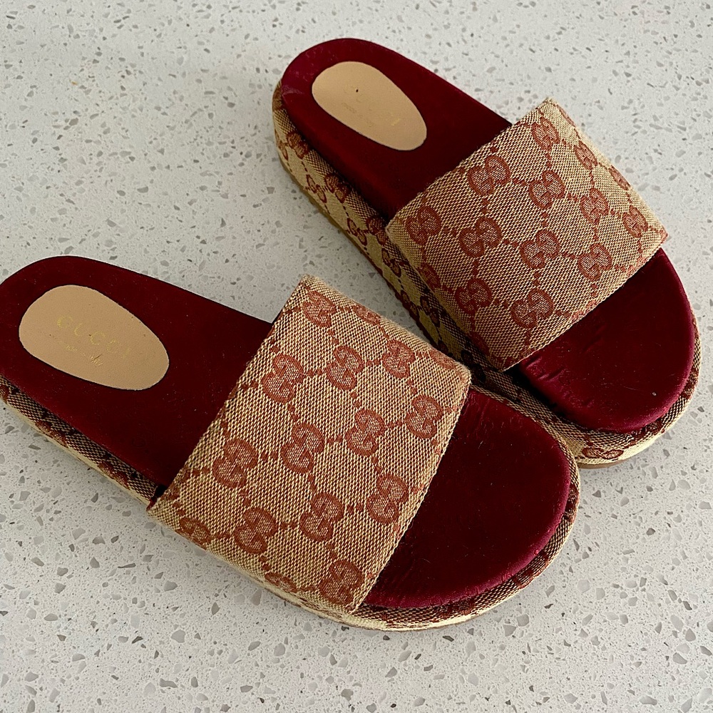 Gucci original GG platform sandals